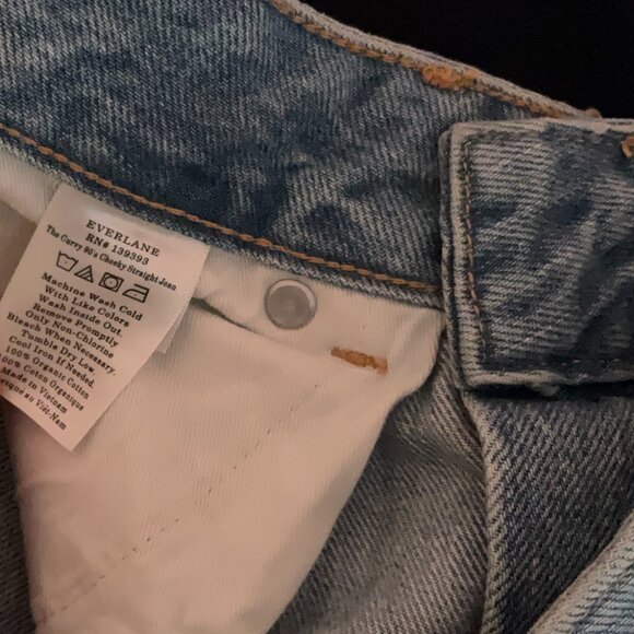 Everlane The Curvy 90’s Cheeky Straight Jean Organic Cotton Light Blue size 28 - Picture 7 of 10
